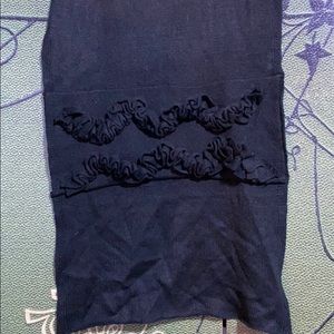 EUC knit black scarf with ruffle